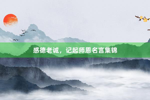 感德老诚，记起师恩名言集锦